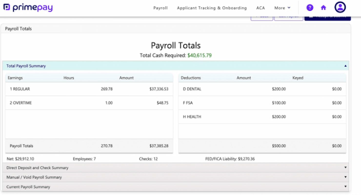 PrimePay screenshot - I 10 migliori software per le paghe su Mac nel 2026