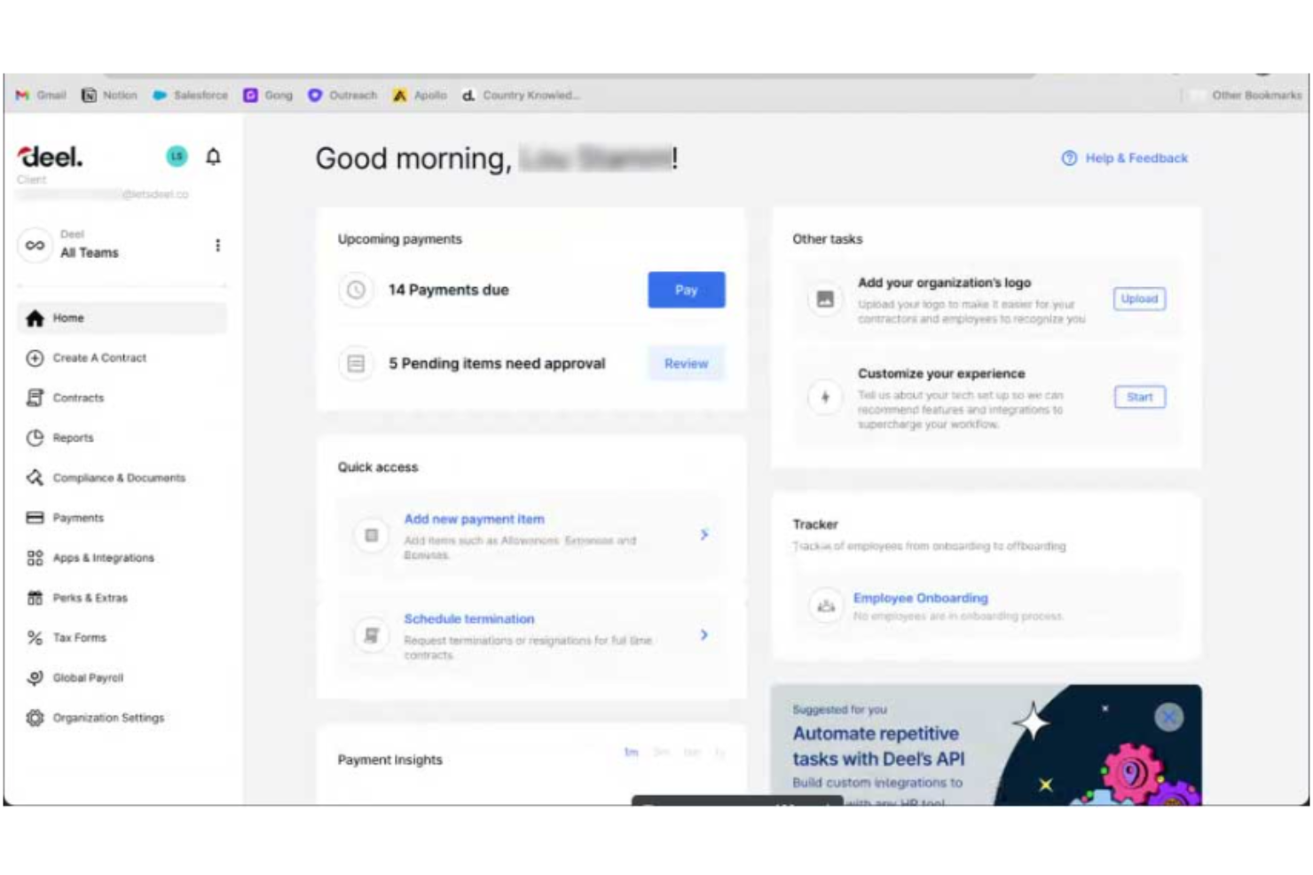 Deel HR screenshot - Le 10 Migliori Soluzioni di Software per l’Analisi del Personale per il 2026