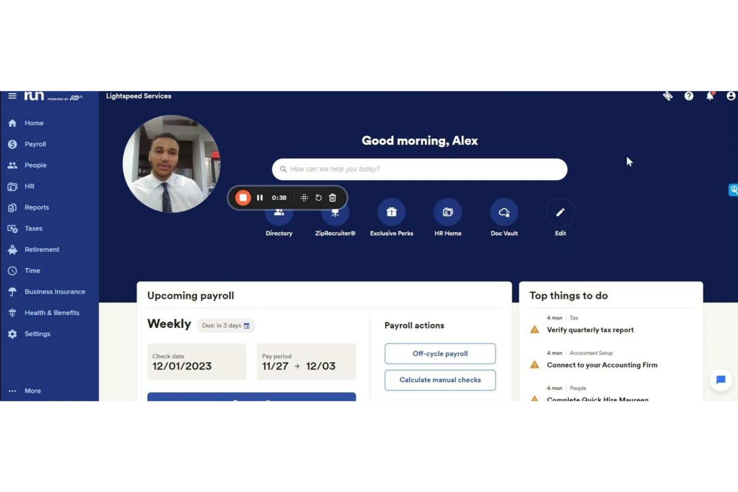 RUN Powered by ADP® screenshot - Le 10 Migliori Soluzioni Software Paghe Gratuite per PMI con un Budget Ridotto nel 2026