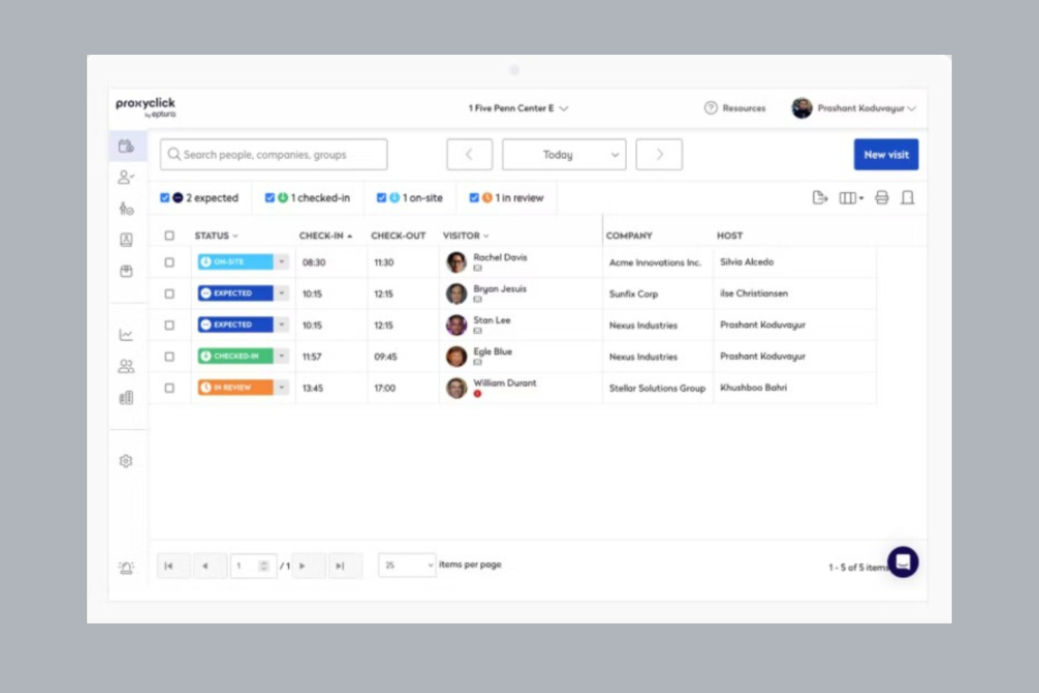 Proxyclick screenshot - I 10 migliori software di gestione visitatori del 2026: recensioni