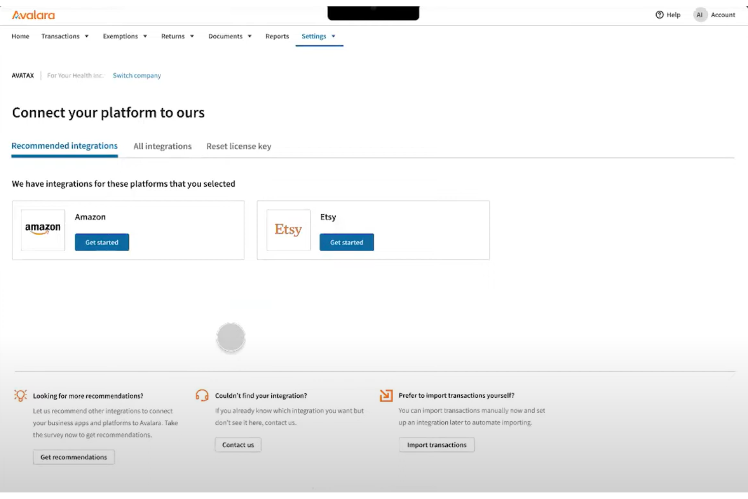 Avalara screenshot - 10 migliori software fiscali aziendali per semplificare la dichiarazione nel 2026