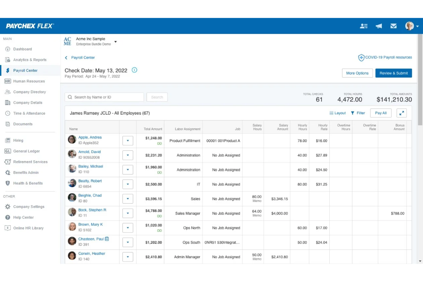 Paychex Flex screenshot - 10 migliori software online per la gestione delle paghe del 2026