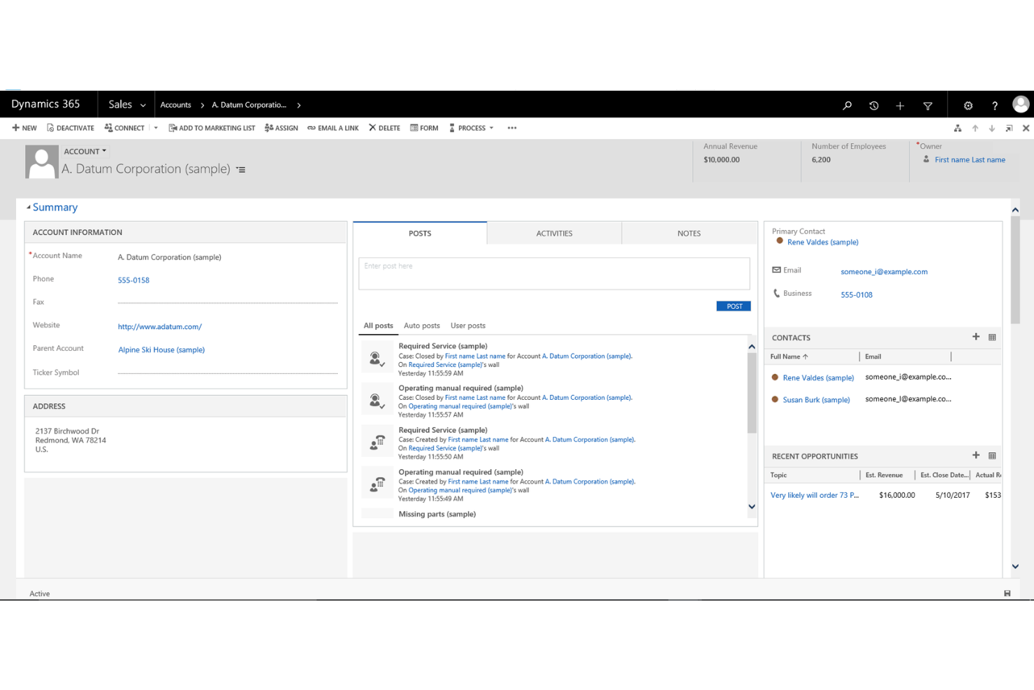 Microsoft Dynamics 365 screenshot - I 30 Migliori Software di Gestione Aziendale del 2026: Confronto