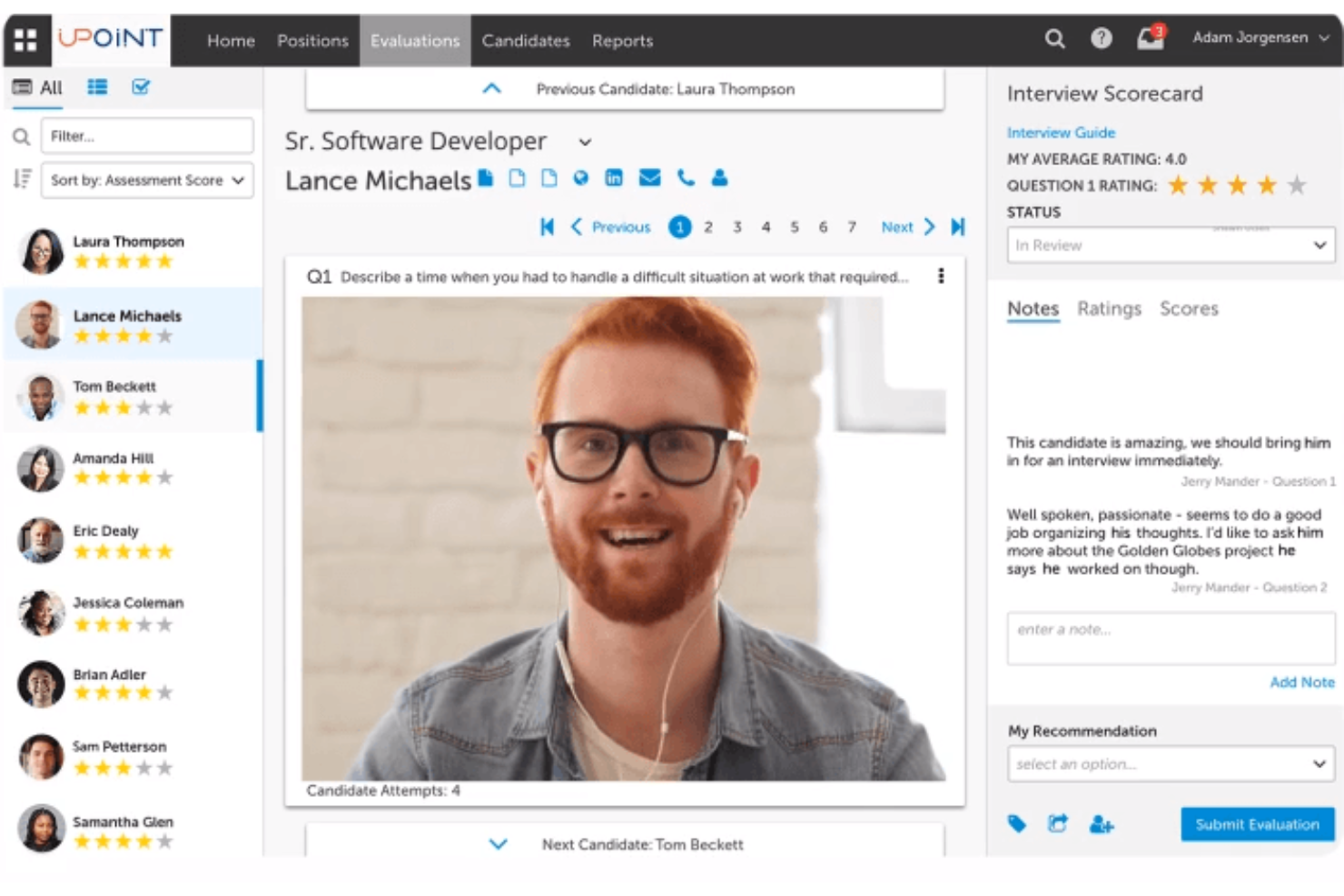 HireVue screenshot - I 10 migliori software per la programmazione di colloqui per l’assunzione nel 2026