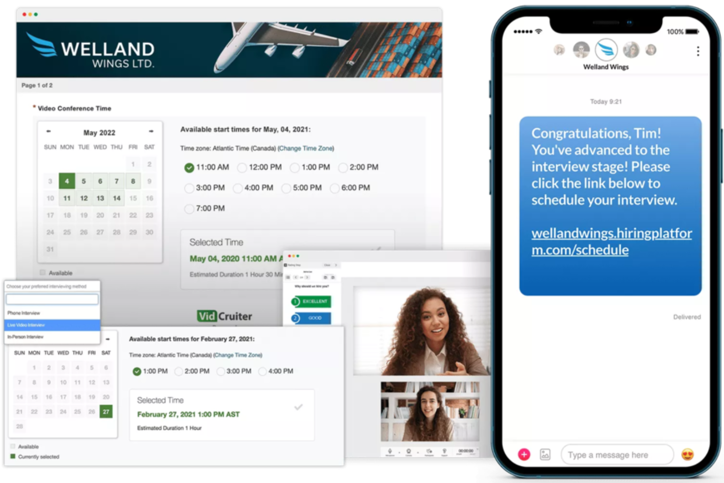 VidCruiter screenshot - I 10 migliori software per la programmazione di colloqui per l’assunzione nel 2026