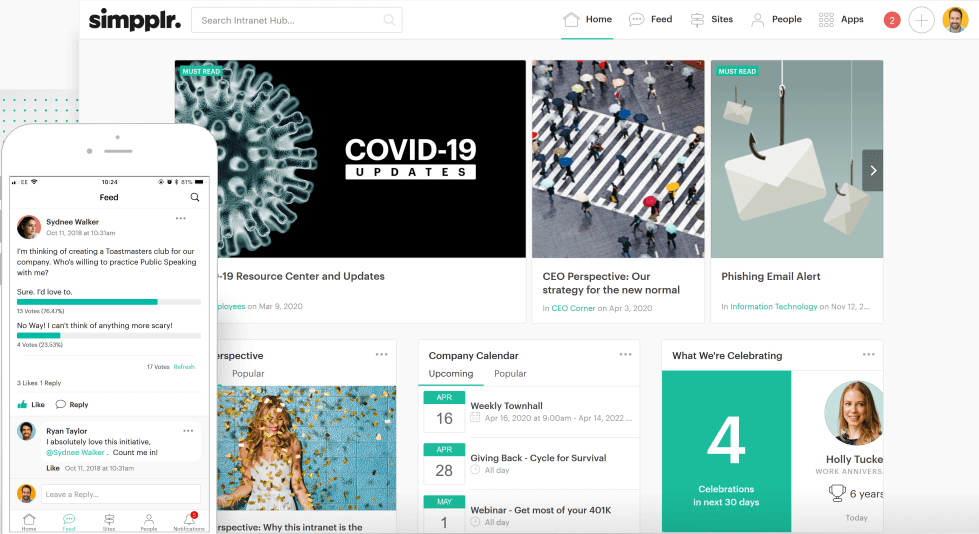 Simpplr screenshot - Le 10 Migliori Soluzioni Software Intranet del 2026