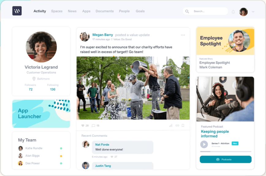 Workvivo screenshot - Le 10 Migliori Soluzioni Software Intranet del 2026