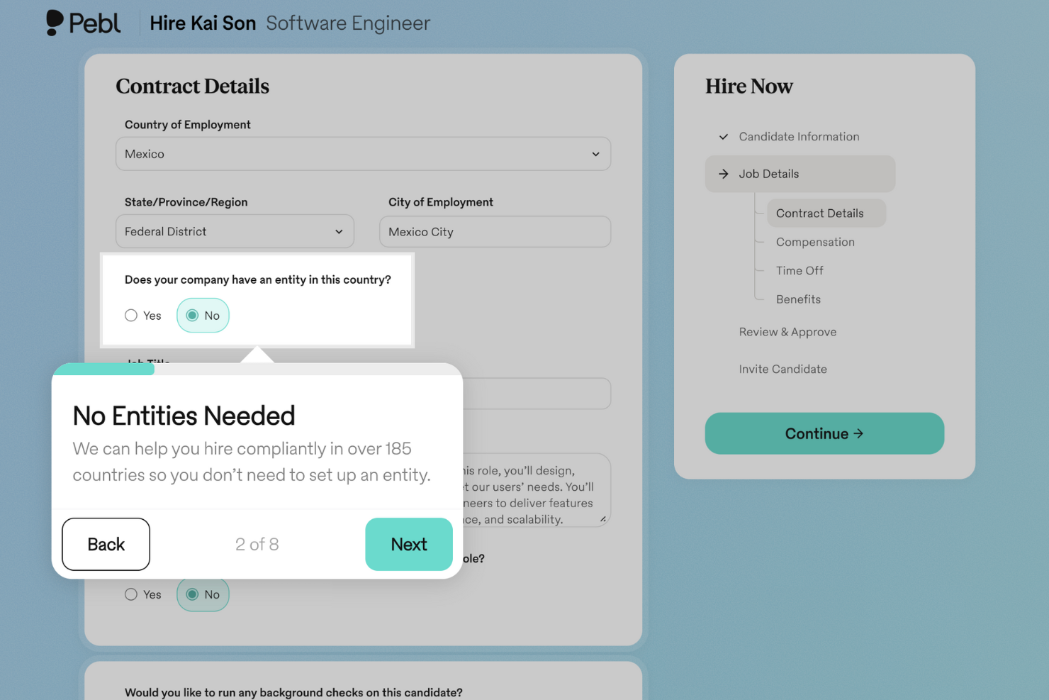 Pebl screenshot - Le 10 migliori soluzioni Employer of Record (EOR) nel 2026: Recensione e confronto