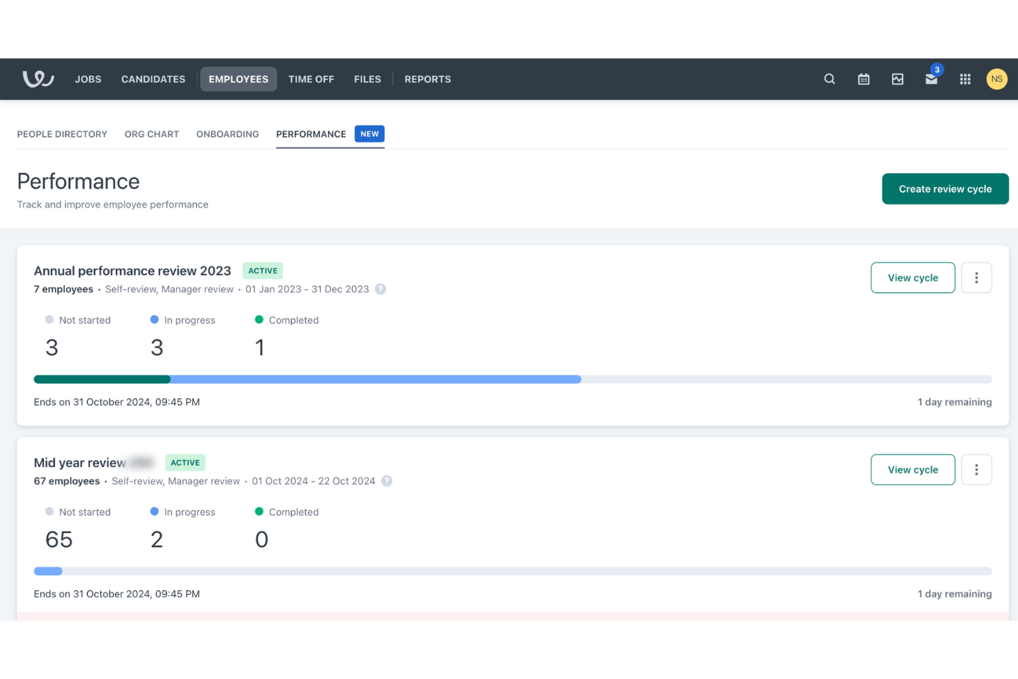 Workable HR screenshot - I 10 migliori software di valutazione dei dipendenti per manager nel 2026