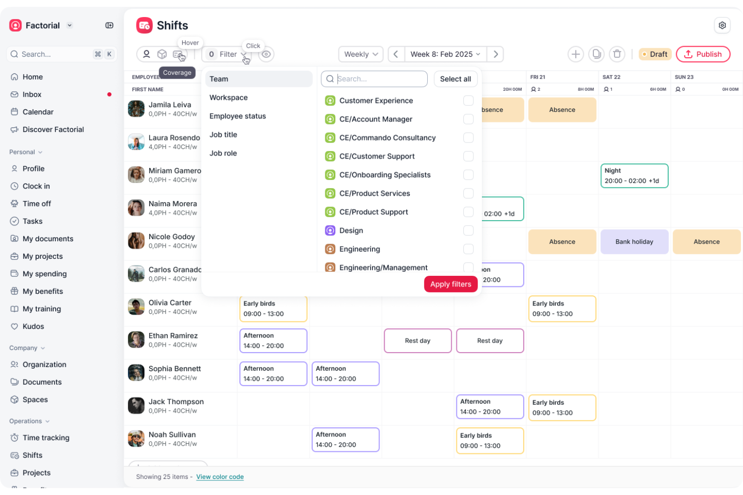 Factorial screenshot - Los 10 Mejores Software de Flujos de Trabajo de RRHH de 2026