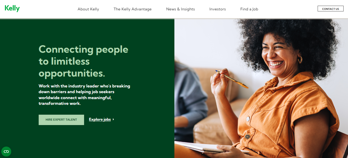 Kelly Services screenshot - 10 Migliori Agenzie di Reclutamento Recensite nel 2026