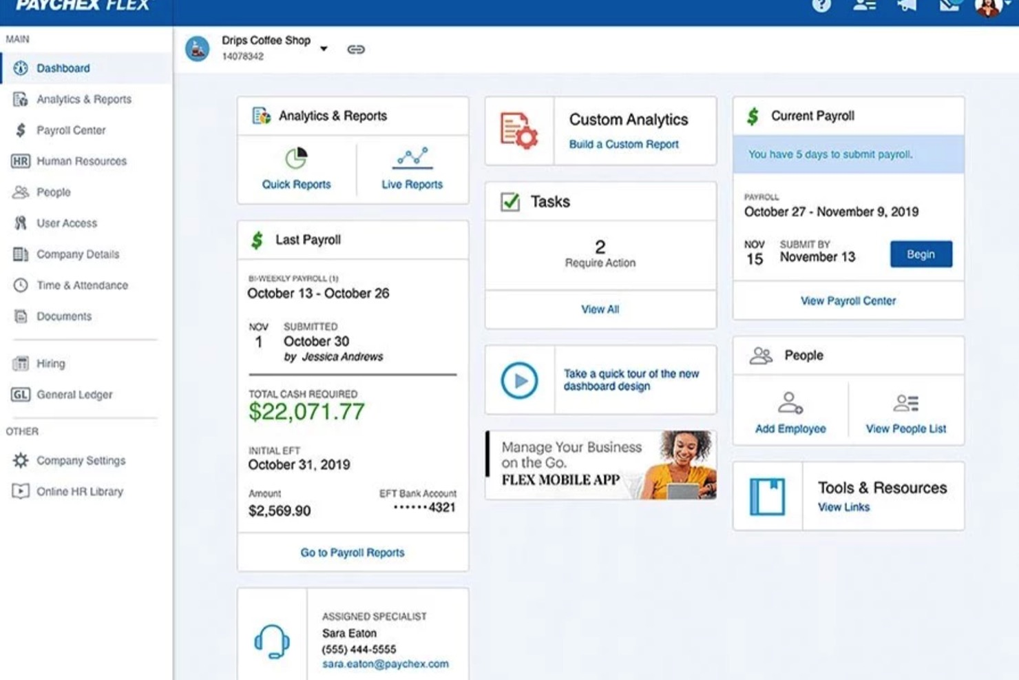 Paychex PEO screenshot - 26 Migliori Società PEO del 2026: Recensite e Confrontate
