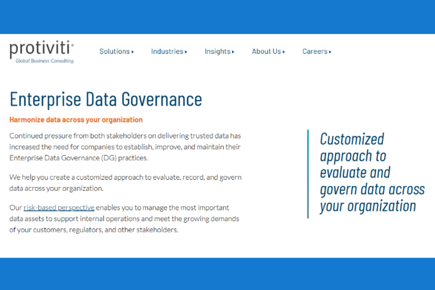 Protiviti screenshot - 10 Migliori Consulenti per la Governance dei Dati del 2026: Recensione