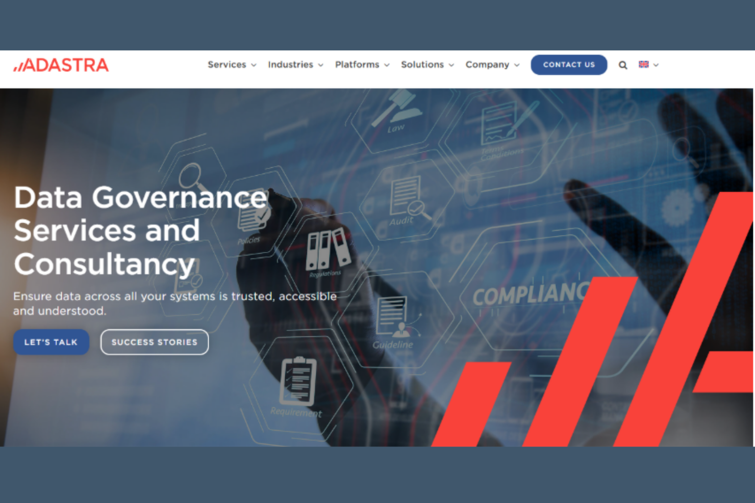 Adastra screenshot - 10 Migliori Consulenti per la Governance dei Dati del 2026: Recensione