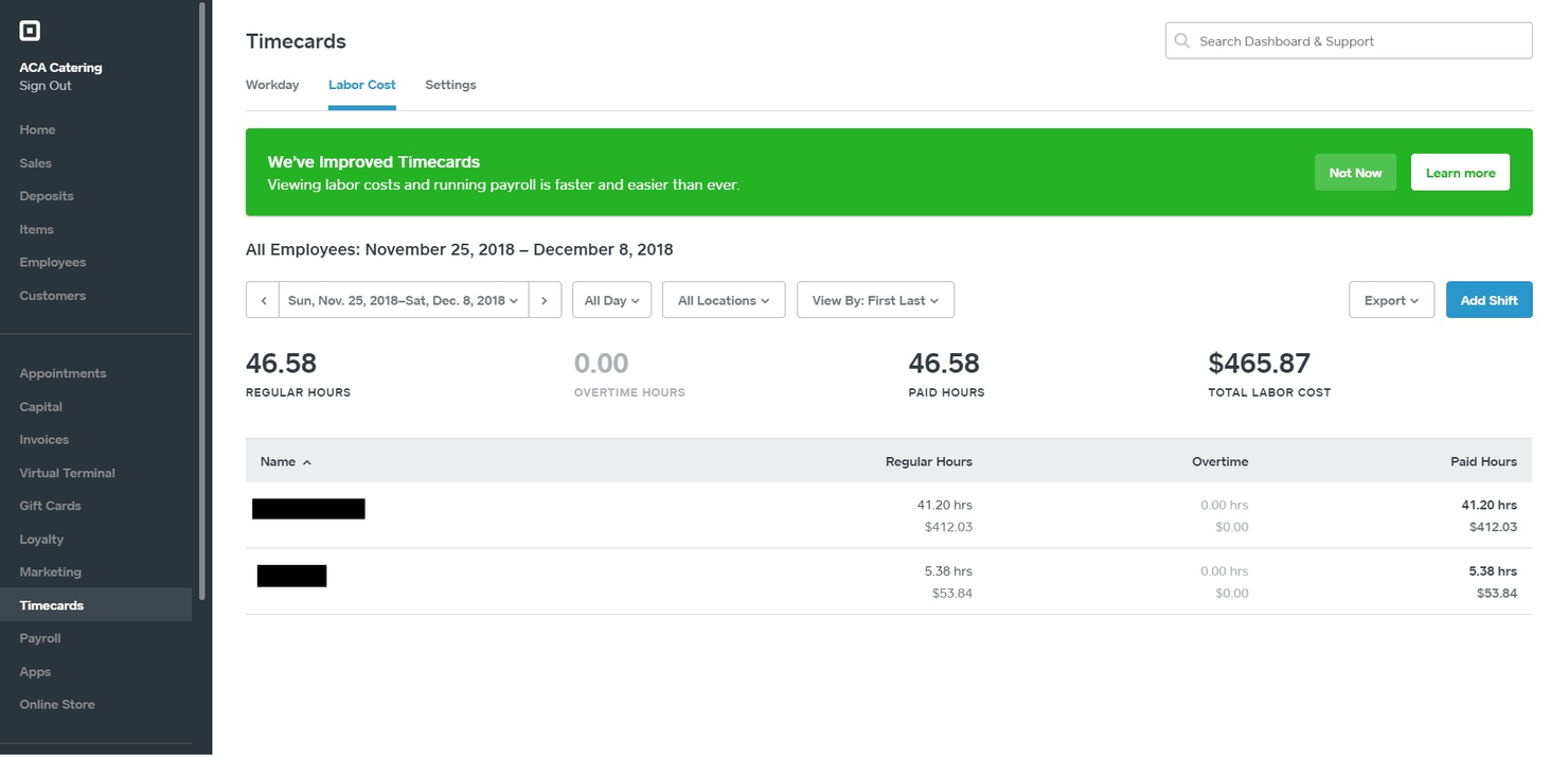Square Payroll screenshot - I 10 migliori software per il pagamento diretto degli stipendi del 2026: recensione