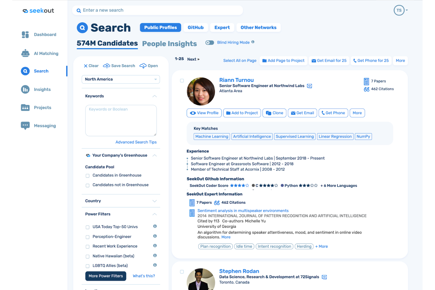 SeekOut screenshot - I 10 migliori software per l’acquisizione di talenti recensiti per il 2026
