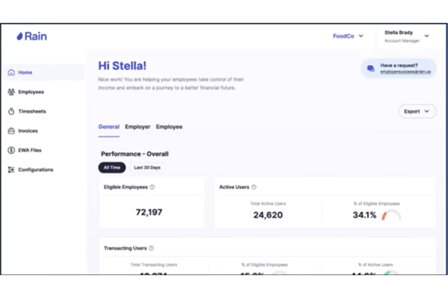 Rain screenshot - I 10 Migliori Software per l’Accesso Anticipato al Salario nel 2026