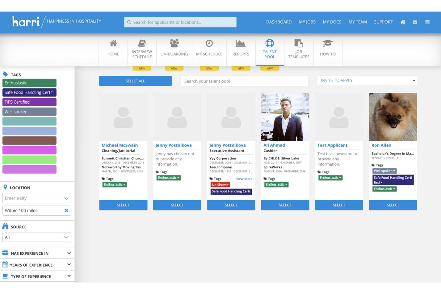 Harri screenshot - I 10 migliori software per il reclutamento nelle aziende di coperture nel 2026