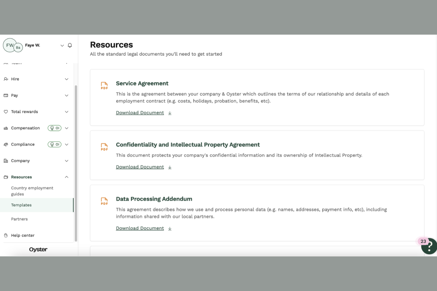 Oyster screenshot - 10 Mejores Servicios de Empleador de Referencia en Croacia en 2026
