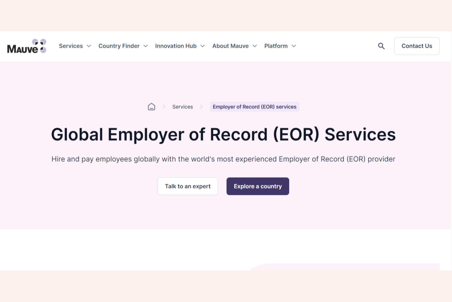 Mauve Group screenshot - Los 10 mejores servicios de empleador registrado en Costa Rica en 2026