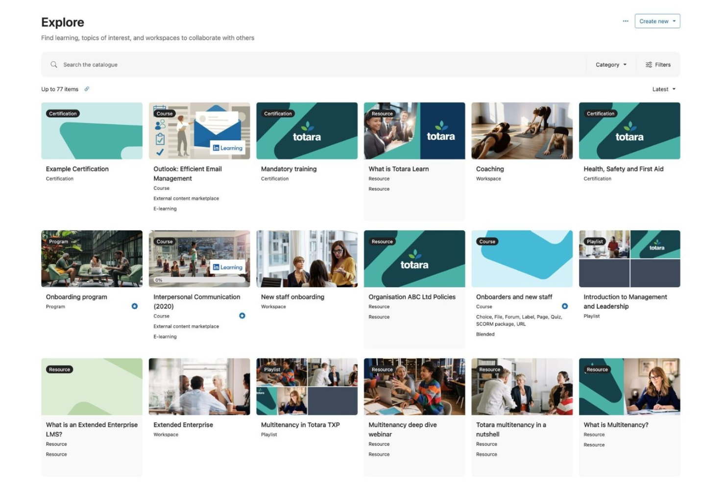 Totara screenshot - 10 Plataformas LMS de Código Abierto Seleccionadas para 2026