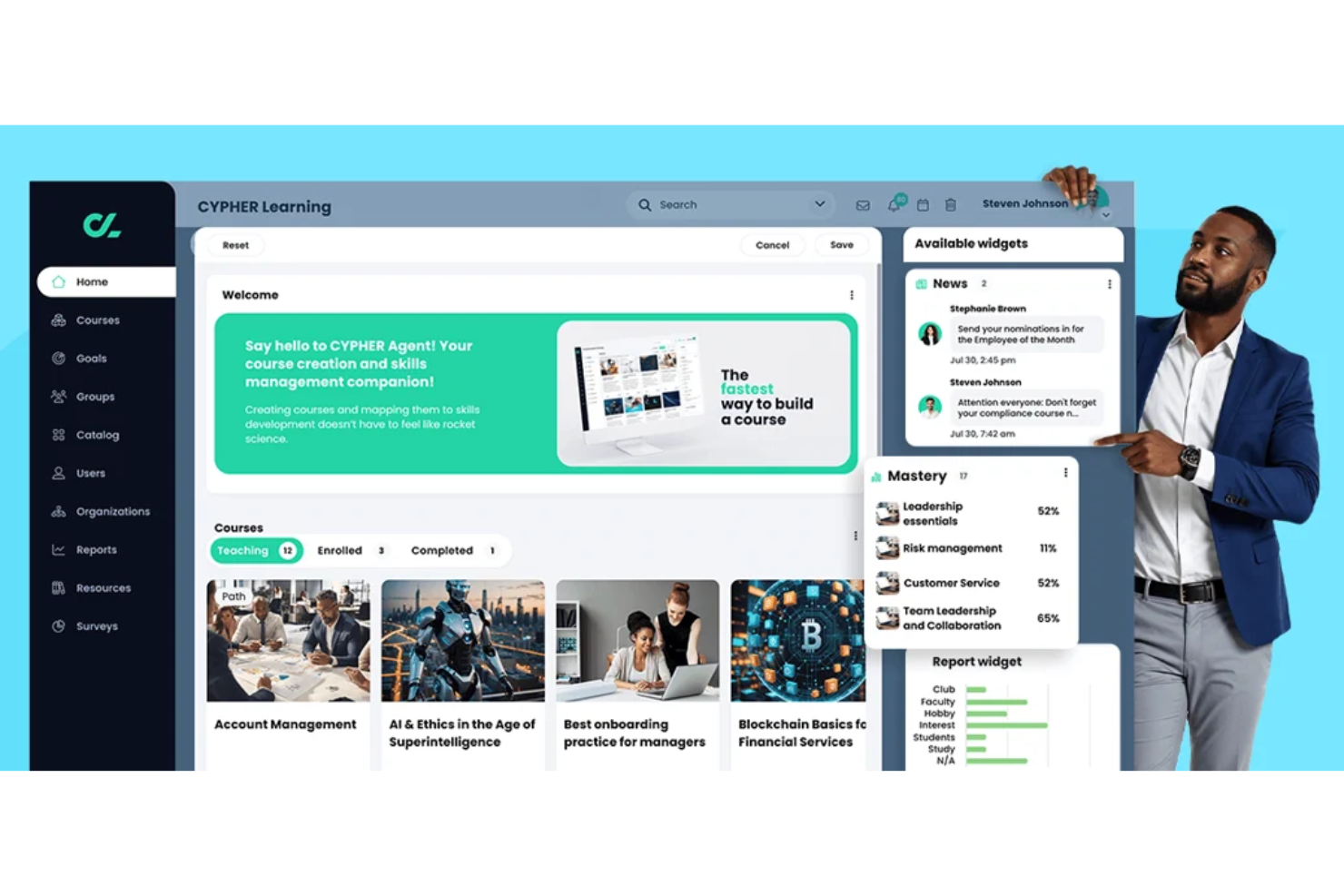 CYPHER Learning screenshot - 10 Plataformas LMS de Empresa Extendida en 2026