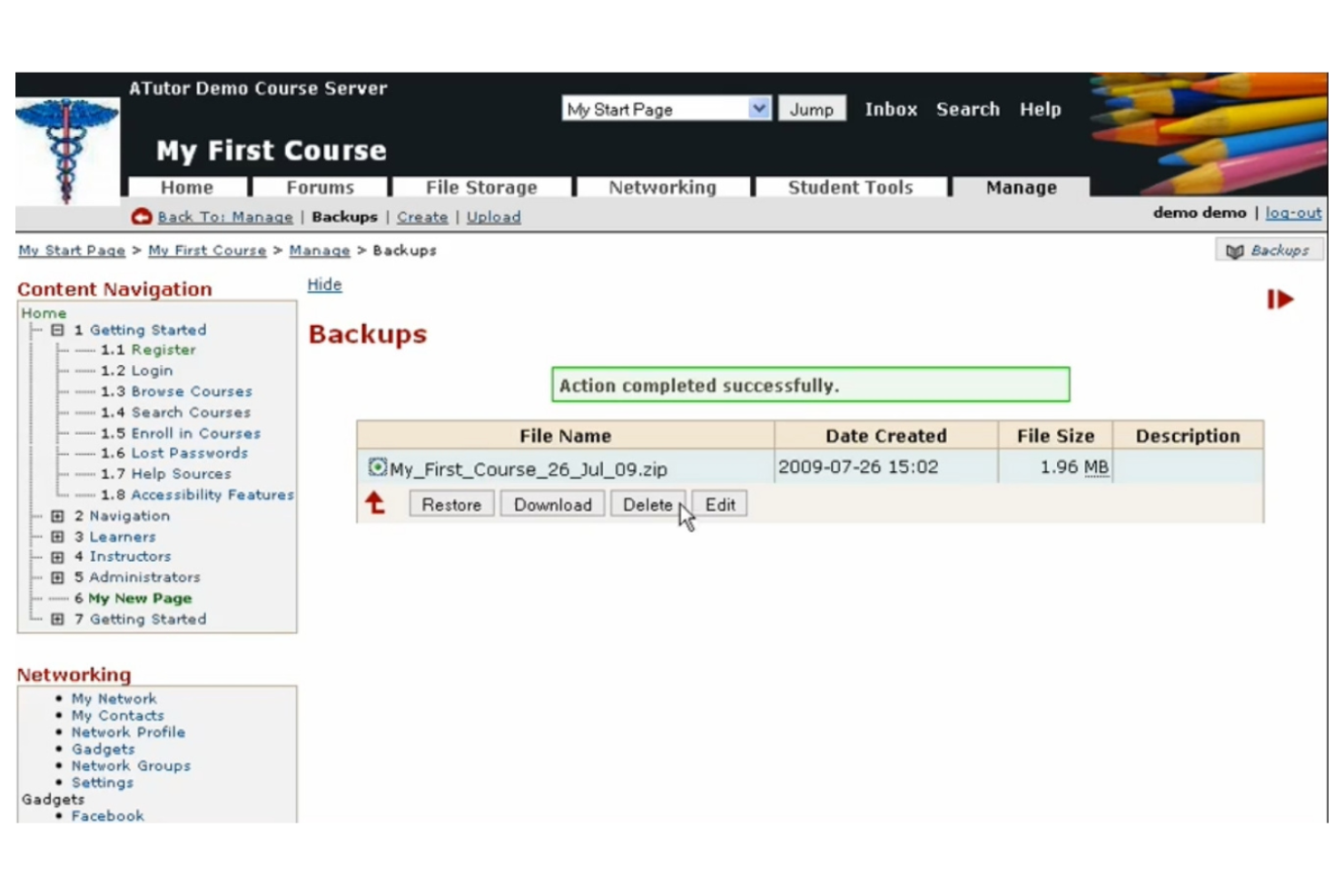 ATutor screenshot - 10 Plataformas LMS de Código Abierto Seleccionadas para 2026