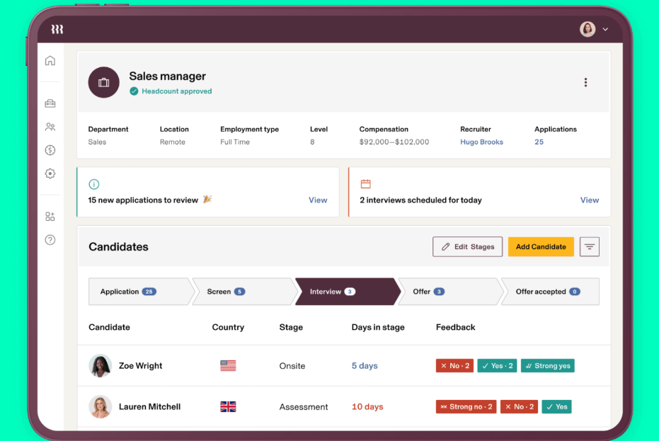 Rippling screenshot - Las 10 Mejores Aplicaciones de Gestión de Personal en 2026
