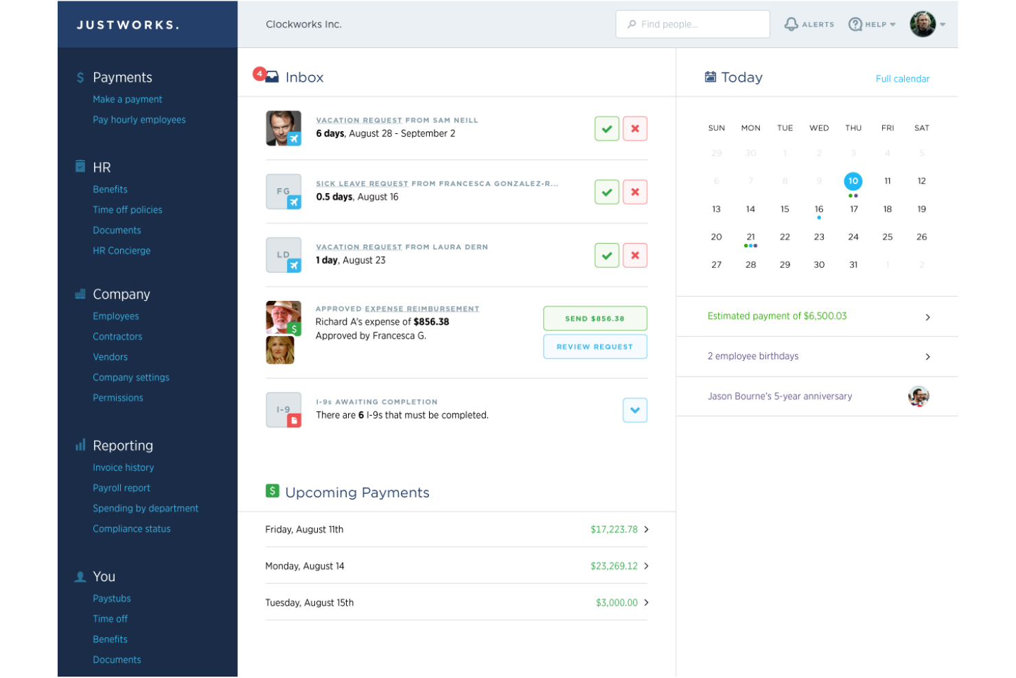 Justworks screenshot - Los 10 Mejores Software de Gestión de Documentos de RRHH para 2026