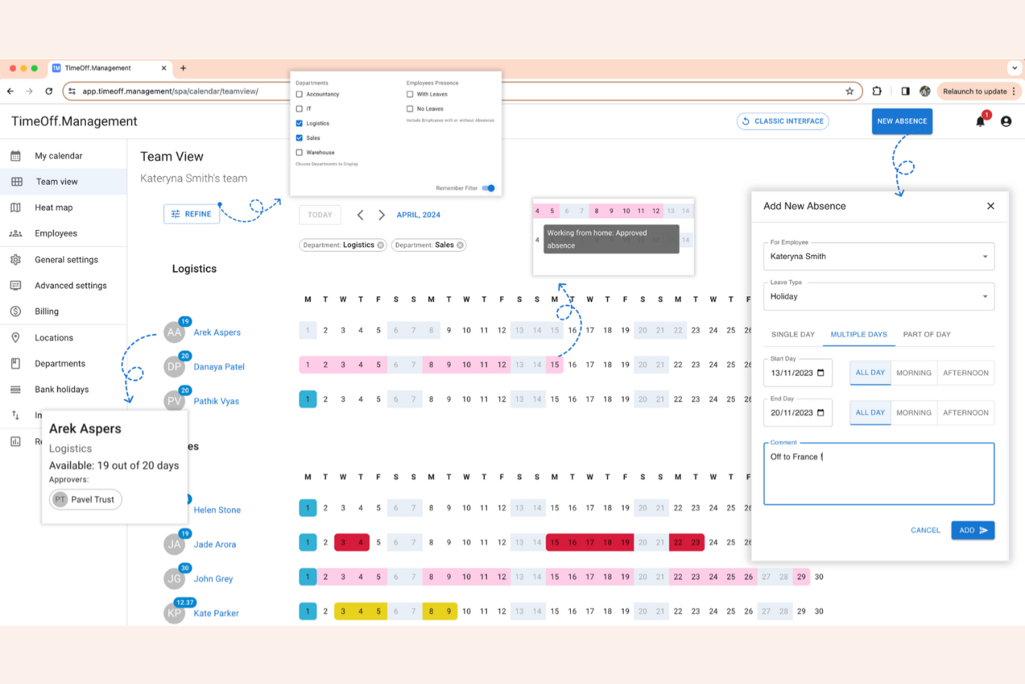 TimeOff screenshot - 10 Mejores Soluciones de Software para la Gestión de Ausencias en 2026