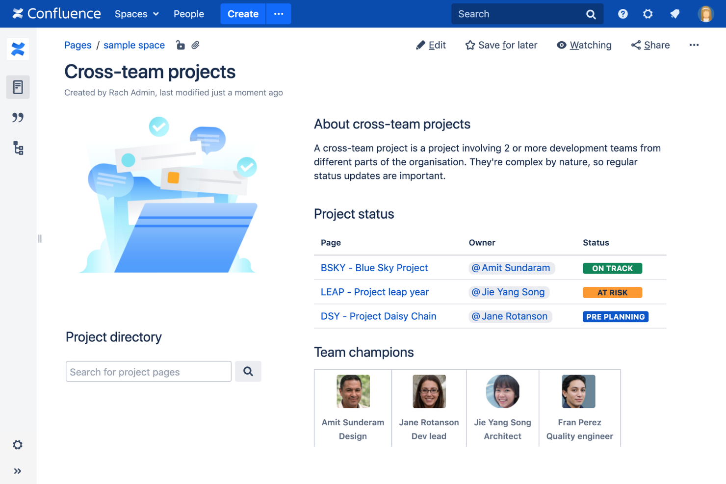 Confluence screenshot - Los 15 Mejores Software Wiki Evaluados en 2026