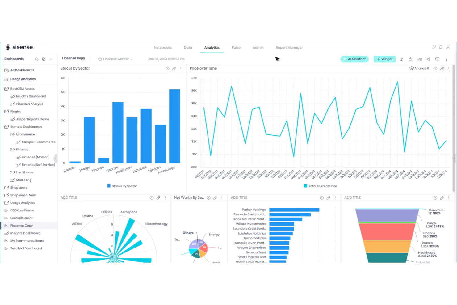 Sisense screenshot - 14 mejores softwares de gestión del rendimiento empresarial revisados en 2026