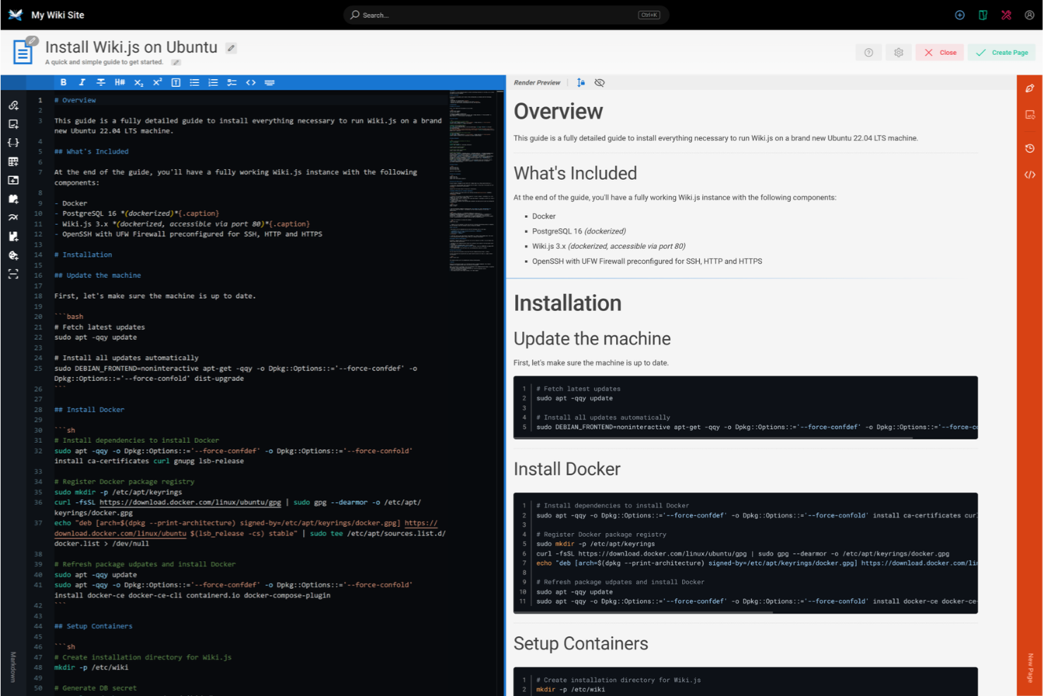 Wiki.js screenshot - Los 15 Mejores Software Wiki Evaluados en 2026