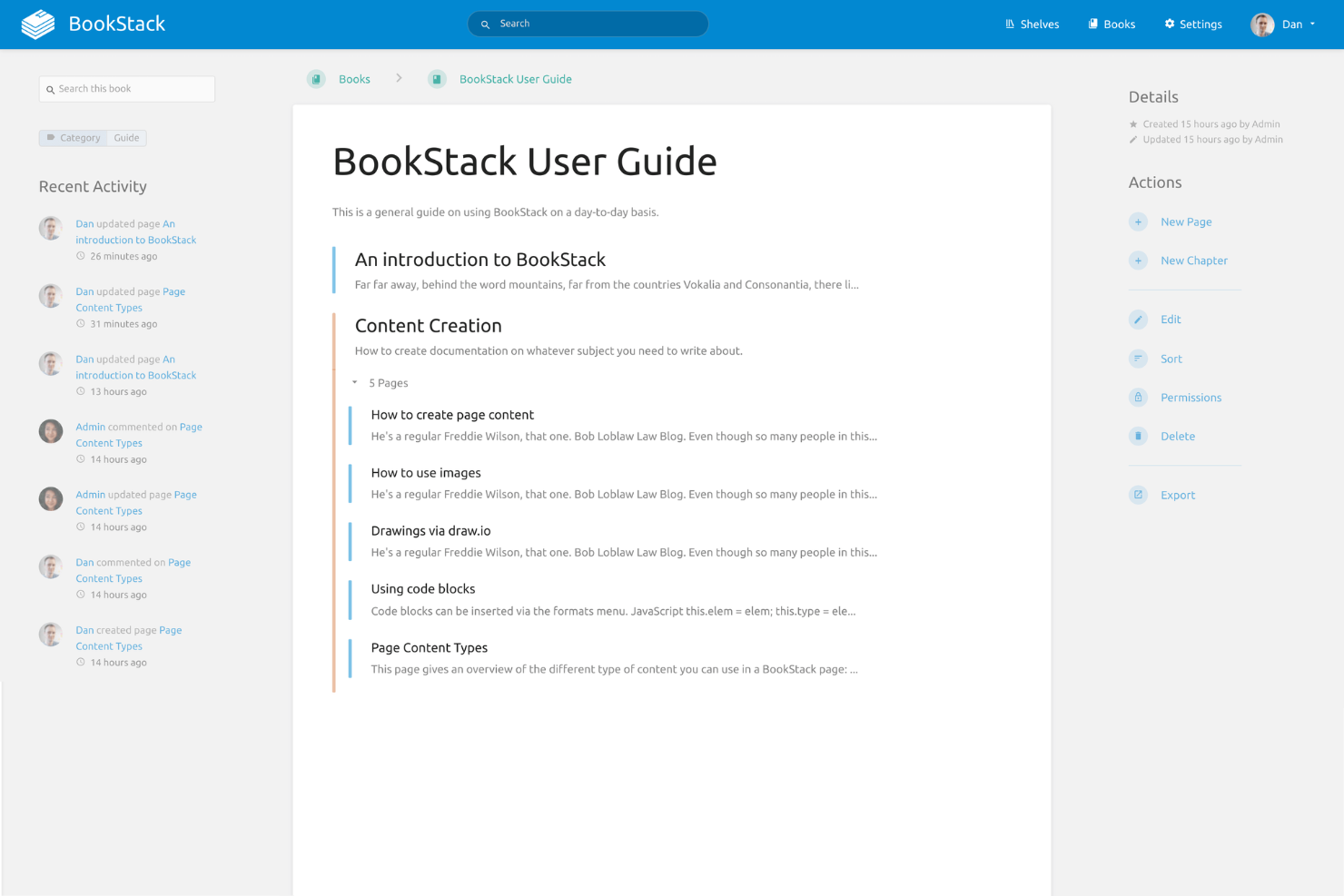 BookStack screenshot - Los 15 Mejores Software Wiki Evaluados en 2026