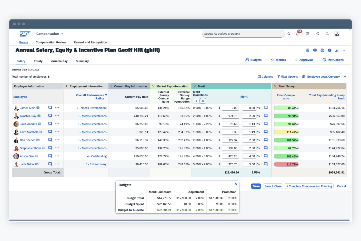 SAP SuccessFactors Incentive Management screenshot - 10 mejores programas de gestión de compensación de incentivos de 2026