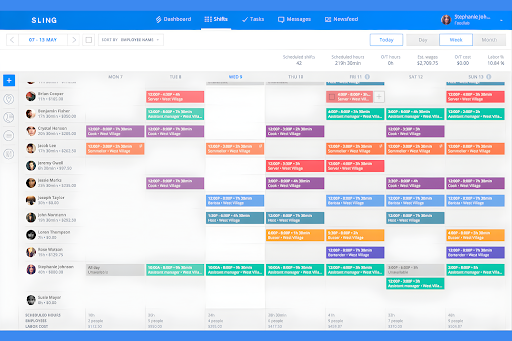 Sling screenshot - 17 Mejores Programas de Autoprogramación de Turnos para Empleados Analizados en 2026