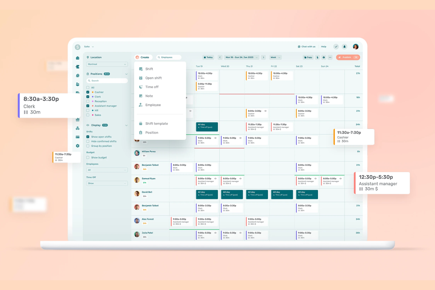 Agendrix screenshot - 17 Mejores Programas de Autoprogramación de Turnos para Empleados Analizados en 2026