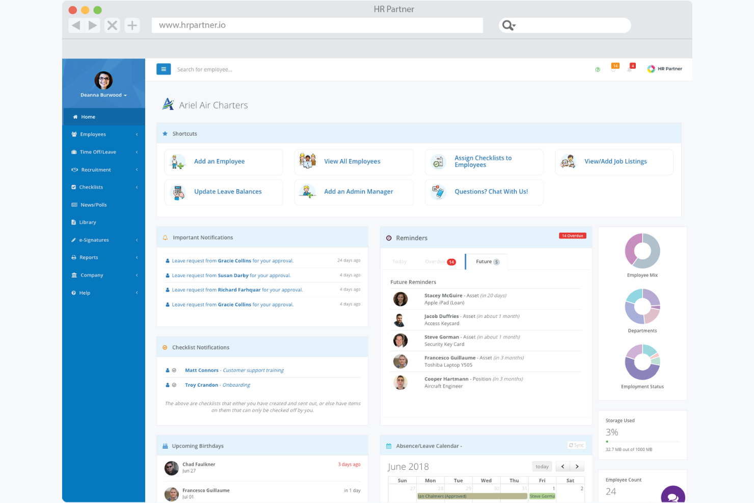 HR Partner screenshot - Los 10 Mejores Software de Gestión de Registros de Empleados Analizados en 2026