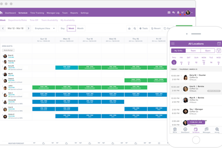 Homebase screenshot - 10 Mejores Programas de Programación de Personal con IA Analizados en 2026