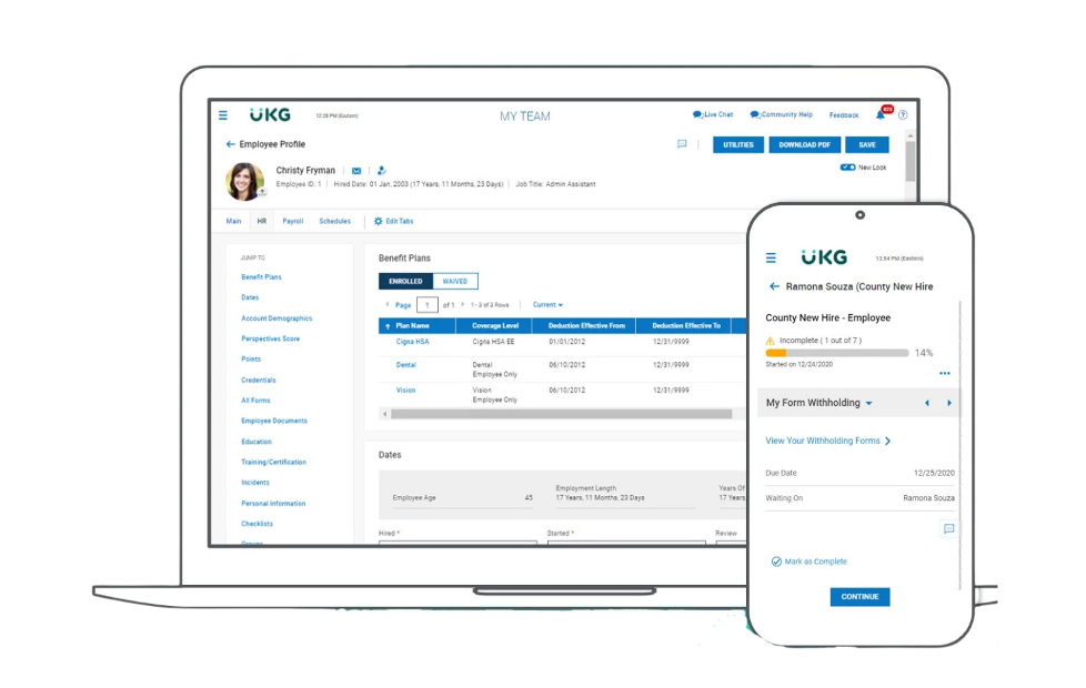 UKG screenshot - 10 Mejores Software de Gestión de RRHH con IA Revisados en 2026