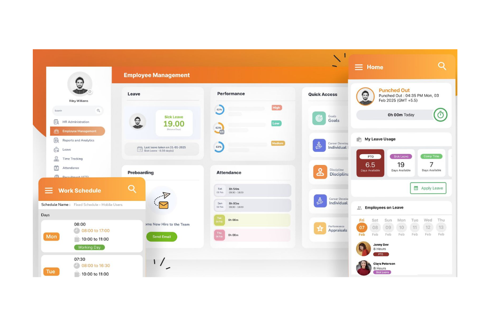OrangeHRM screenshot - Los 11 mejores sistemas de gestión de recursos humanos con IA en 2026