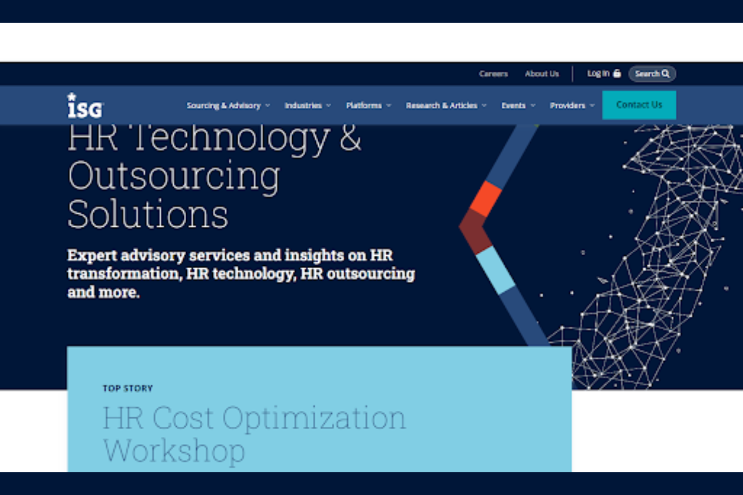 ISG screenshot - 10 mejores empresas de consultoría en tecnología de RR. HH. de 2026: reseña