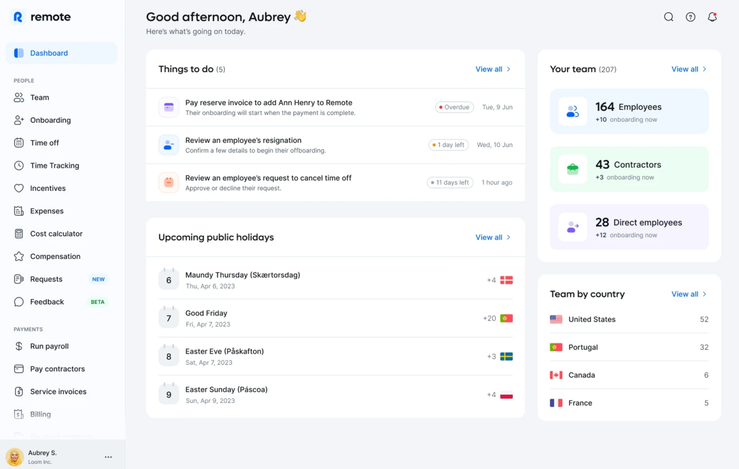 Remote screenshot - 10 mejores alternativas a Oyster HR de 2026: analizadas
