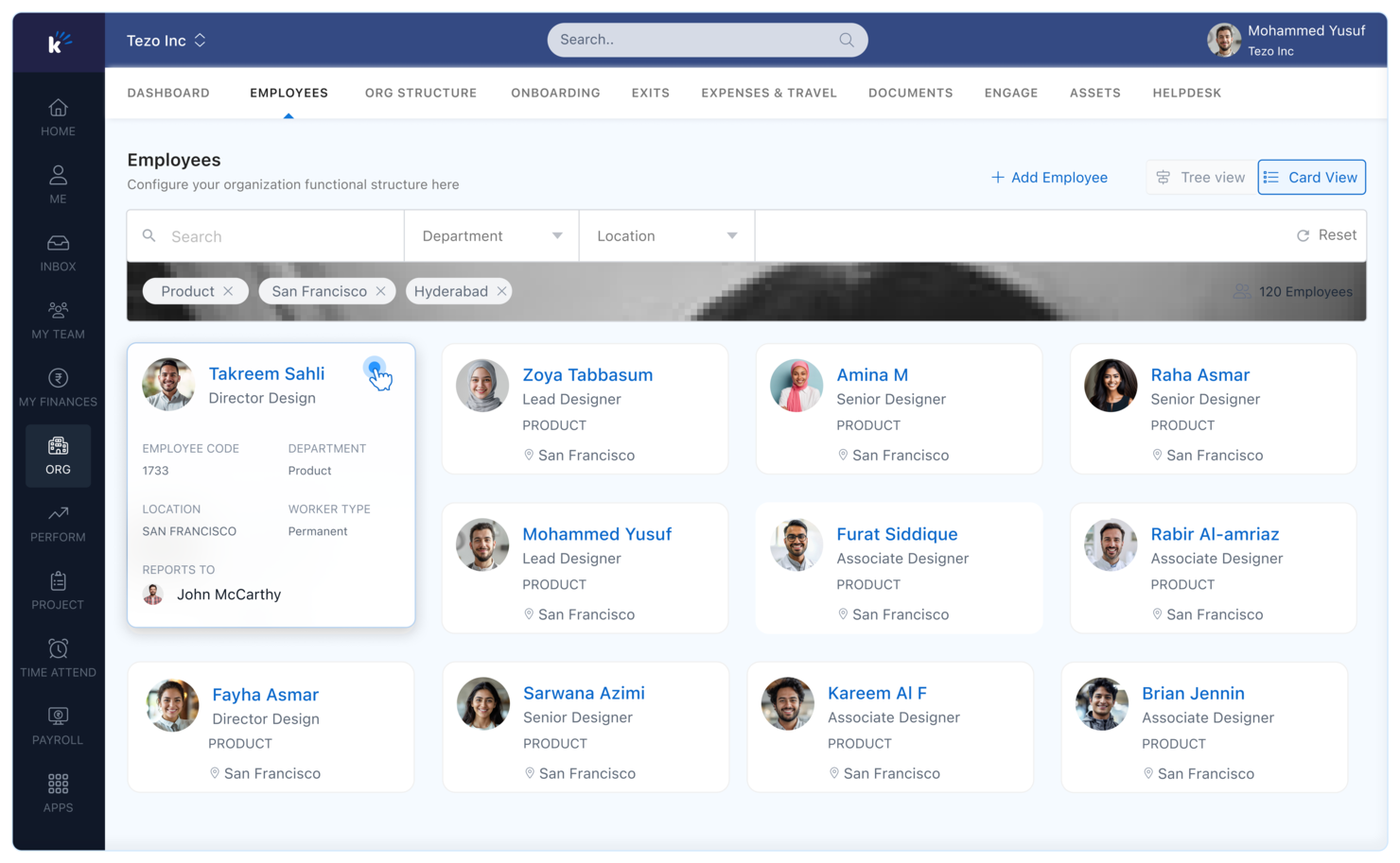 Keka HR screenshot - 10 mejores sistemas de información de empleados revisados en 2026