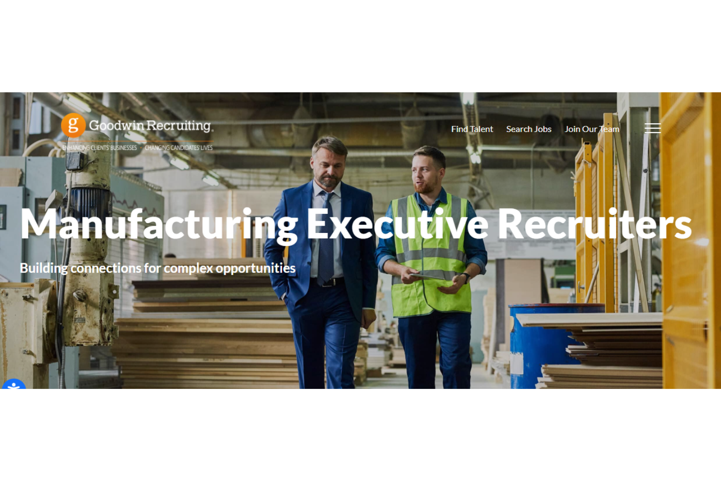 Goodwin Recruiting screenshot - 10 mejores firmas de reclutamiento industrial analizadas en 2026