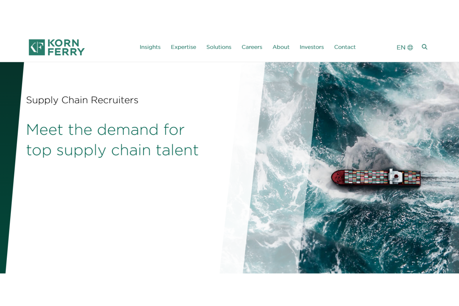Korn Ferry screenshot - 10 mejores firmas de reclutamiento industrial analizadas en 2026