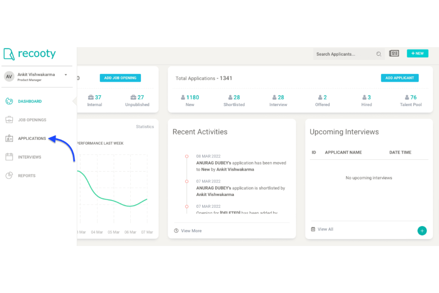 Recooty screenshot - 10 Mejores Software Gratuitos de Gestión del Talento Revisados en 2026