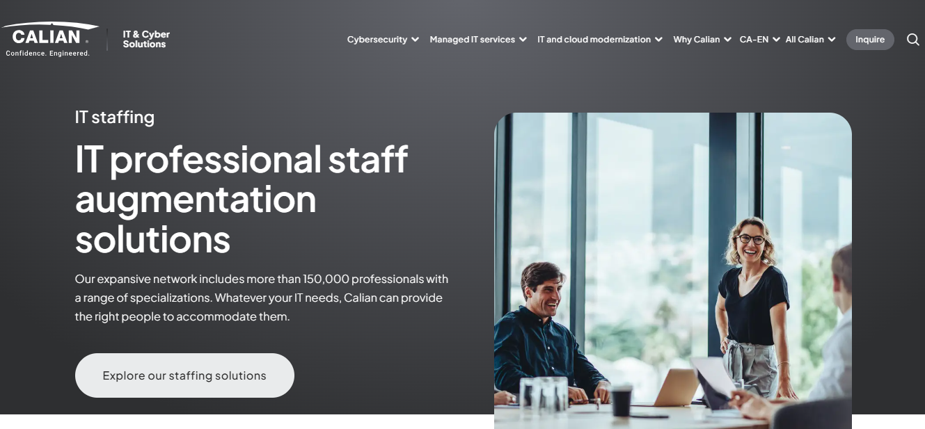 Calian screenshot - 10 Mejores Proveedores de Aumento de Personal Revisados en 2026