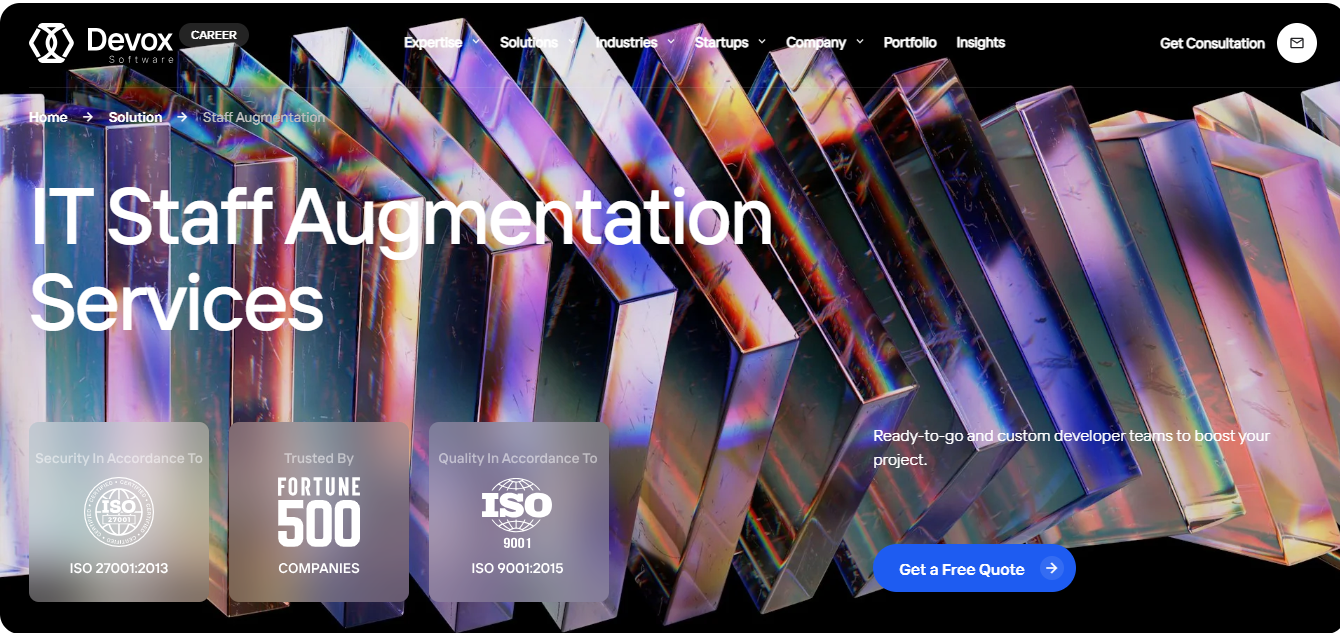 Devox screenshot - 10 Mejores Proveedores de Aumento de Personal Revisados en 2026