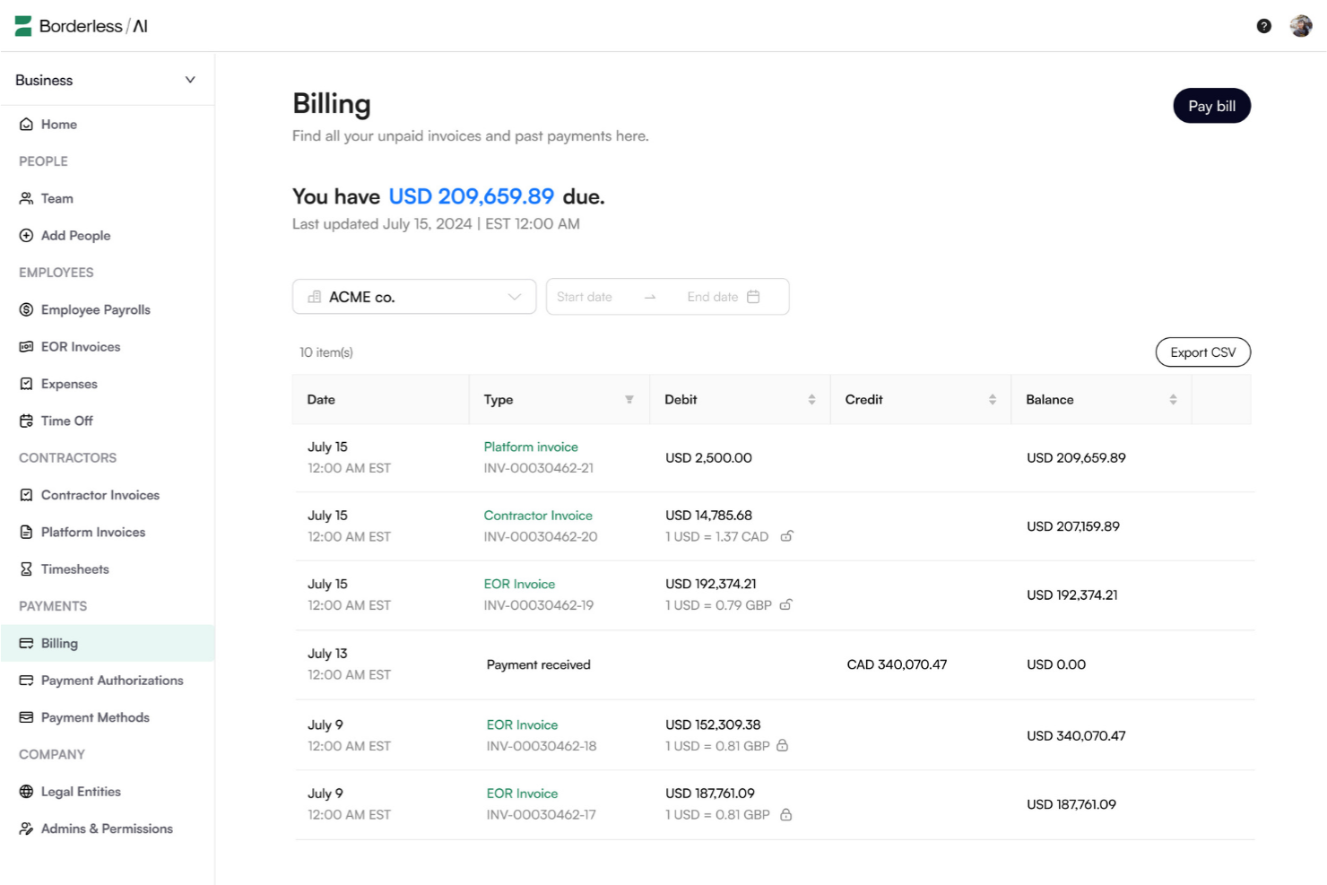 Borderless AI screenshot - Los 10 mejores servicios de empleador registrado en Costa Rica en 2026